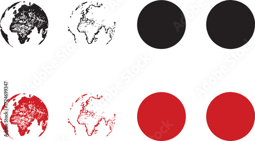 earth, globe, world, map, continent, africa, europe, asia, black, red, circle, dot, symbol, icon, graphic, design, element, abstract, technology, communication, global, connection, data, information, 