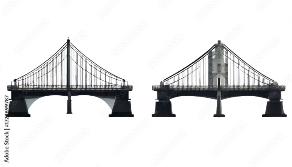 Obraz premium Bridge Icon Duo Bundle Isolated on Transparent Background