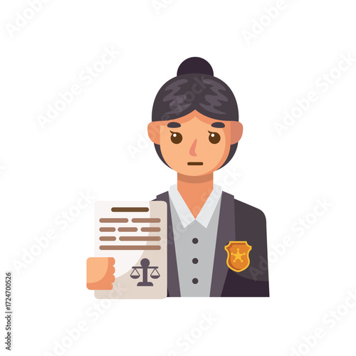 Person holding a document with scales of justice symbol