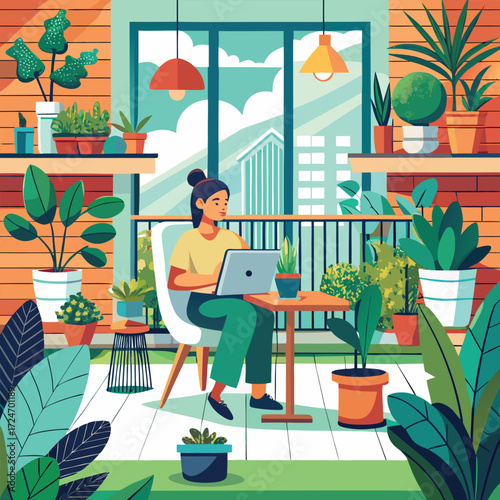balcony garden home apartment green city flower