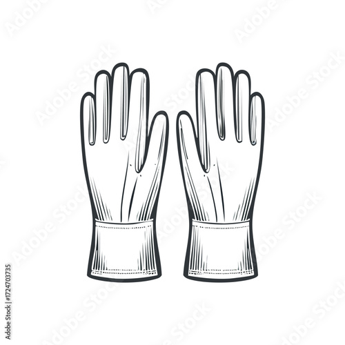 Illustration of a pair of gloves with cuffs.