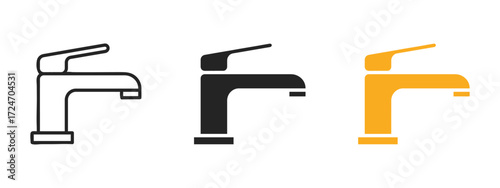 Bathroom faucet icon vector. bathroom or kitchen remodel symbol. vector illustration.