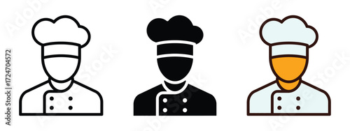 Chef in cooking hat icon vector. Restaurant Branding, and Engaging Food Service Materials symbol. vector illustration.