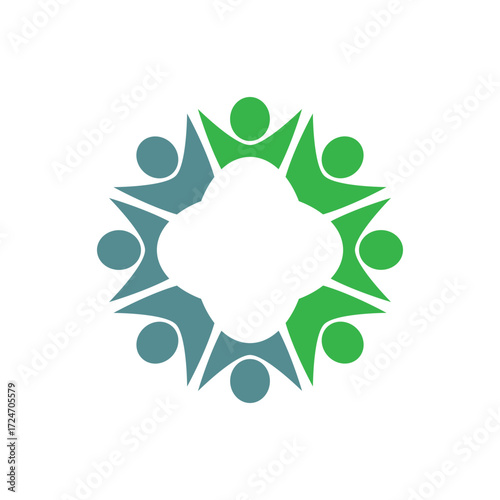 rotating successful people community logo design