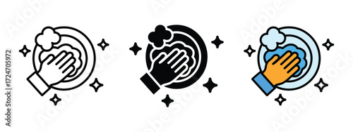 Plate washing icon vector. hygiene and fresh home symbol. vector illustration.