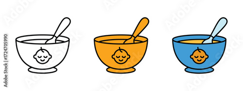 Porridge baby cereal icon vector. infant feeding and childcare resources symbol. vector illustration.
