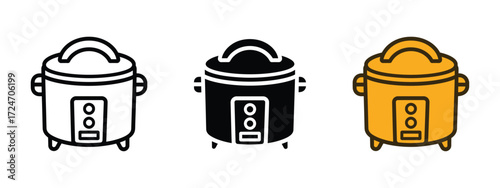 Rice cooker icon vector. culinary apps, recipe blogs, and kitchen gadget symbol. vector illustration.