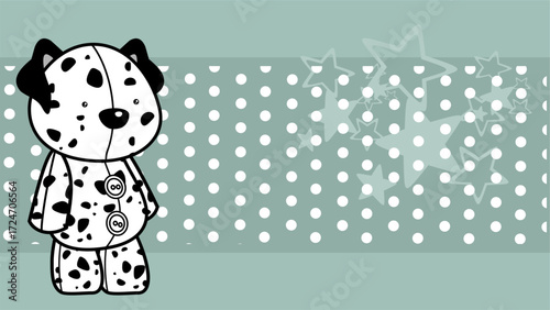 plush toy animal character cartoon gift card background in vector art