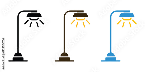 Street lamp icon vector. urban illumination and design symbol. vector illustration.