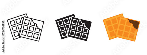 Waffle icon vector. tempting treat for breakfast or dessert, perfect for culinary inspiration and food blogs symbol. vector illustration.