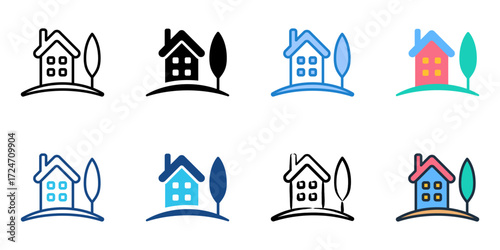 Real estate set multiple style collection 
