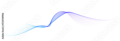Vector abstract wave lines smooth flowing dynamic blue purple gradient isolated on transparent background for concept of modern, innovation, technology, digital, science, music