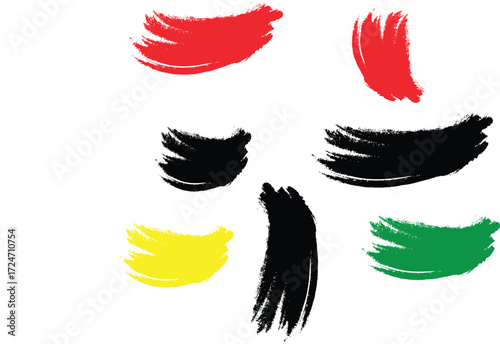 Colorful Abstract Brush Strokes on White Background Artistic Design Element
