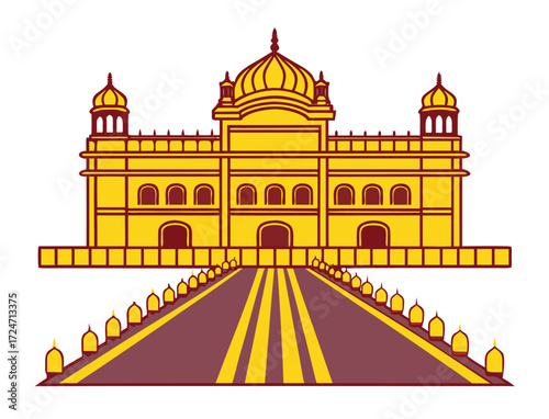Golden Temple vector illustration a place of sikh worship symbol