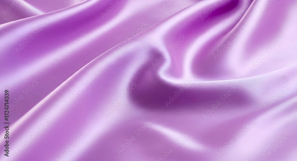 Obraz premium Luxurious lavender silk fabric, softly draped with elegant folds and shimmering highlights.
