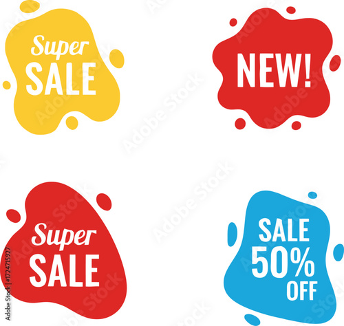 Dynamic sale new discount offer tags for promotions and advertising vector