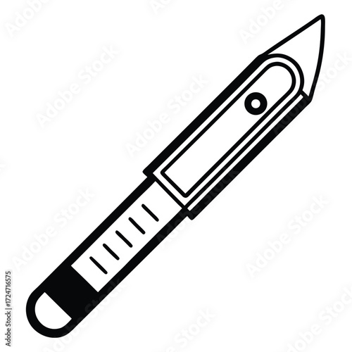 Scalable vector illustration of a utility knife drawing for craft and design projects vector