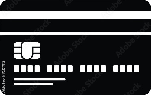 Modern credit card icon simple financial payment digital transaction shopping symbol vector