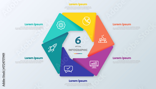 Looping hexagon infographic chart with icons