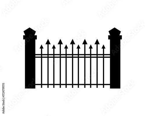 Spooky Halloween Fence Silhouette A Gothic Vector Illustration