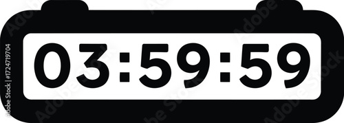 Digital clock display showing time countdown or timer functionality vector