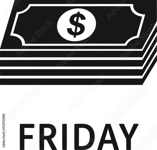 Money stack friday financial wealth cash stack income payment wealthy fortune vector