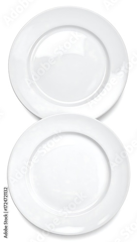 Two white dinner plates