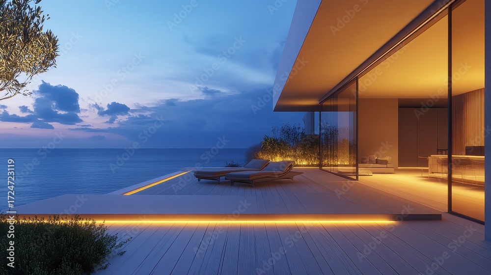 Fototapeta premium A large wooden deck
