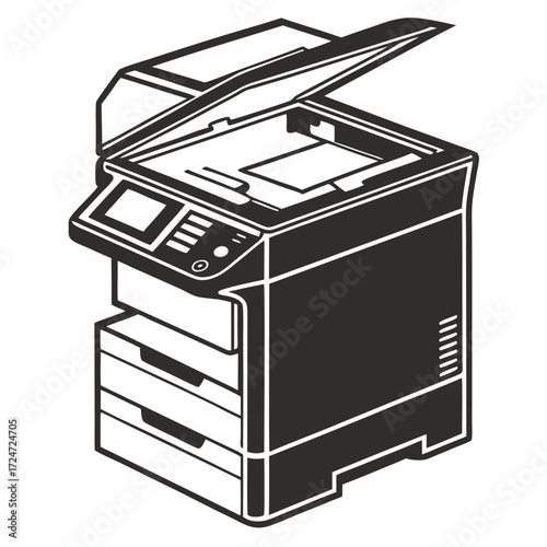 printer stack illustration