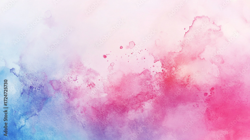 Fototapeta premium Dreamy Watercolor Background in Pink and Blue