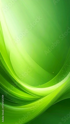 Abstract green curves, soft light