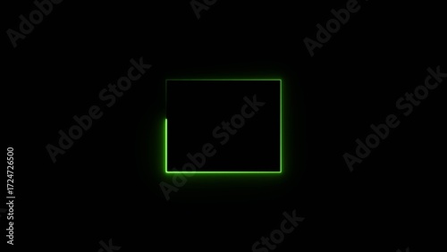 Neon squre shape neon bright line 4k illustration.