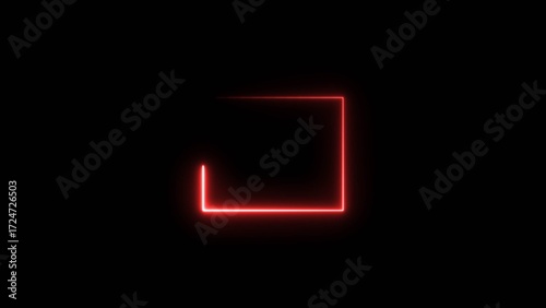 Neon squre shape neon bright line 4k illustration.
