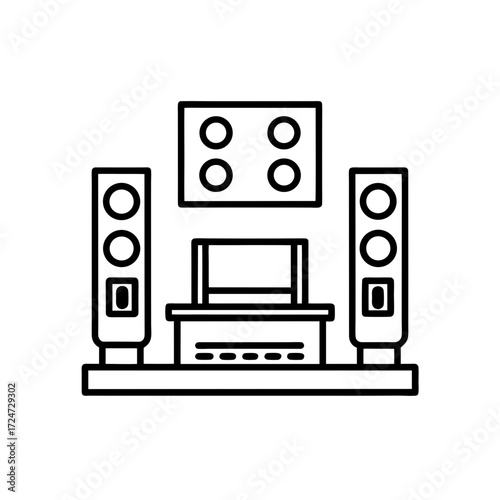 home theater systems icon isolated on white