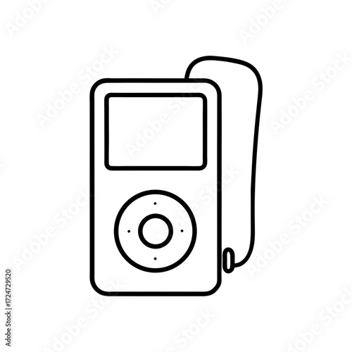mp3 player icon isolated on white