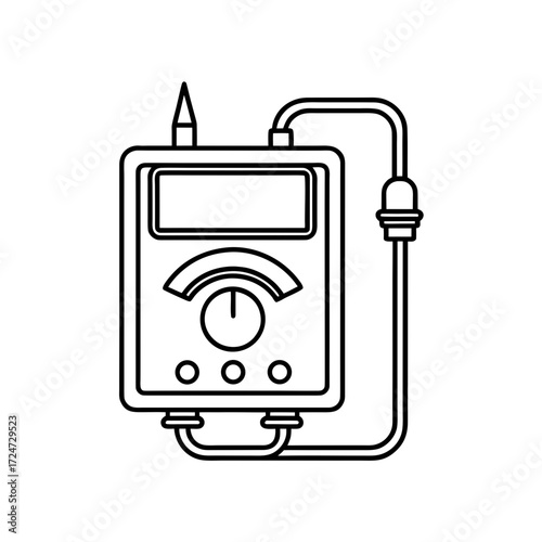 multimeter icon isolated on white