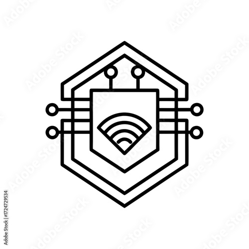 nfc chip icon isolated on white