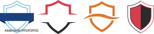 Creative shield emblem logos set for security protection and brand identity
