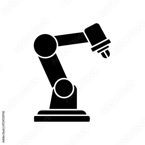 robot arm icon isolated on white