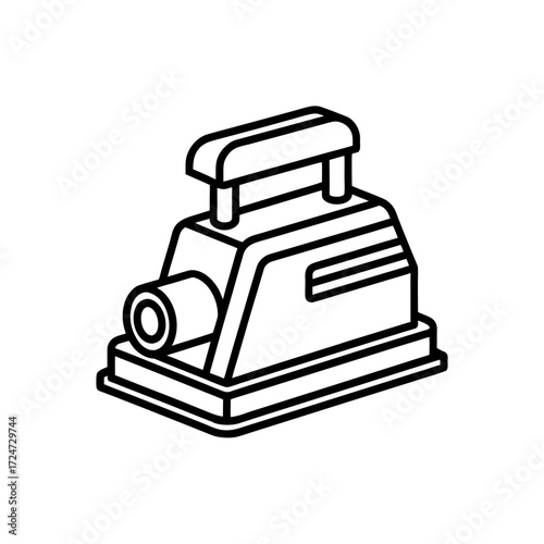 sander machine icon isolated on white