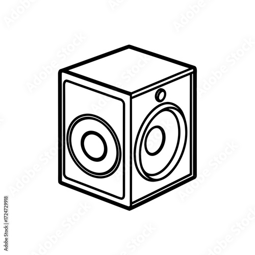 subwoofer speaker icon isolated on white