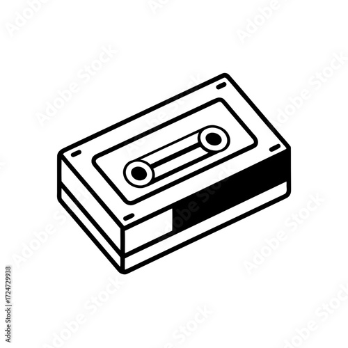 tape drive icon isolated on white