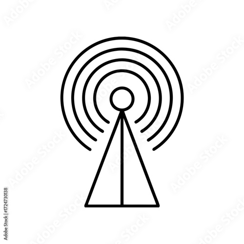 wi fi antenna icon isolated on white