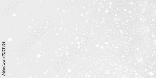 Silver Sparkling Lights Festive background with various falling snows, Silver and white snow confetti sparkle surrounding the air, seamless white snow texture background.