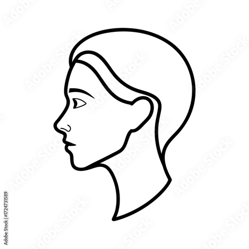Vector art of profile of a womans head