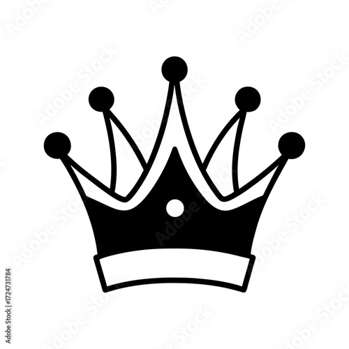 Vector art of black crown icon
