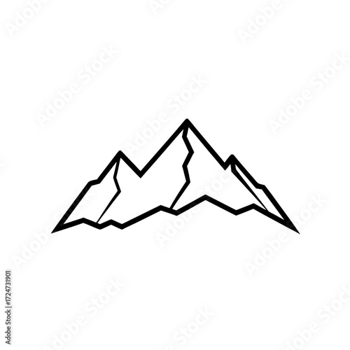 Vector art of stylized mountain range silhouette