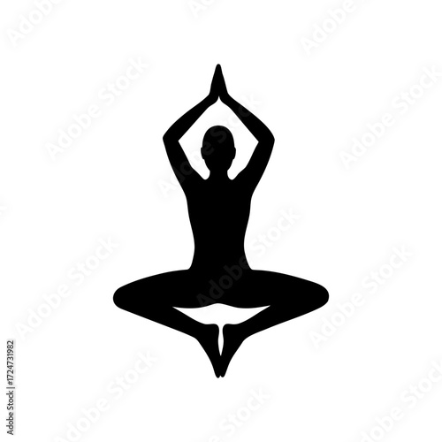Vector art of silhouette of a person in a yoga pose