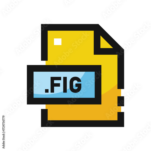 Pixelated icon of a yellow document with FIG label
