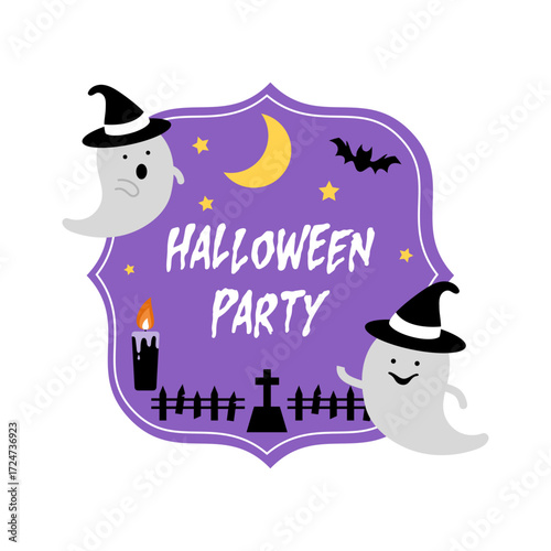 Halloween Frame Illustration with “Halloween Party” Text